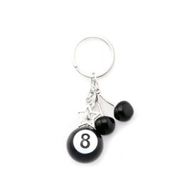 SORGERLY 8 Ball Black Cherry Keychain - Cute Star Charm Bag Purse Handbag Accessories - Y2K Aesthetic Key Chain for Women Men (black cherry)