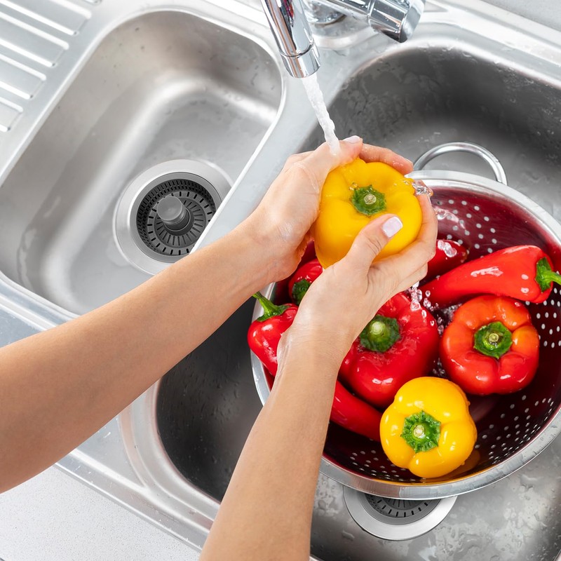 QWORK® 3-in-1 Sink Plug, Kitchen Sink Plug Strainer and Stopper