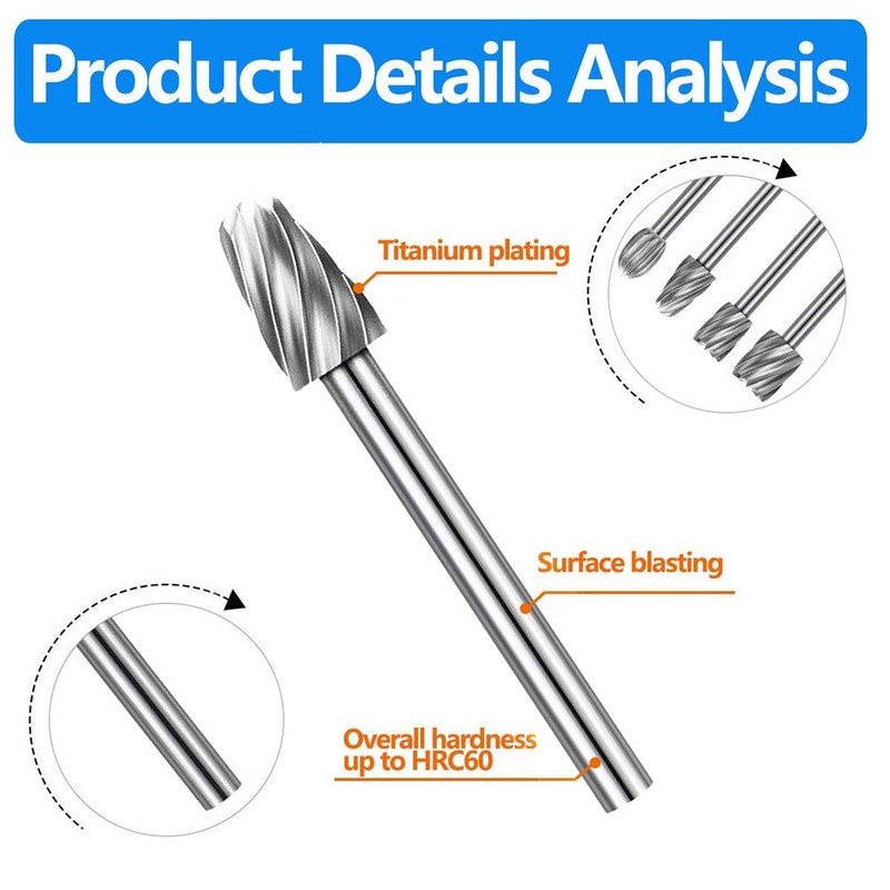 Carving Bits Wood Engraving Router Bit with 1/8"(3mm) Shank, 20Pcs
