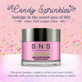 SNS Nail Dip Powder, Color Dipping Powder - Pink League Chew (Pink) - Long-Lasting Nail Color Lasts 14 Days - Odor-Free & No UV Lamp Needed - 1.5 oz.