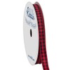 Ribbli Red and Black Gingham Ribbon,100% Polyester Woven Edge,1/4 Inch