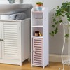 AOJEZOR Toilet Paper Holder Stand: Small Bathroom Storage Cabinet -