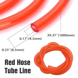 Zreneyfex Gasoline Filter Tubing Set, with Inline Fuel Filters Red Hose Tube Line Replacement for Baja BA150 ATV 4 Wheeler 50cc 70cc 110cc 125cc 150cc 250cc Gas Scooter Mini Bike Dirt Bike Go Kart