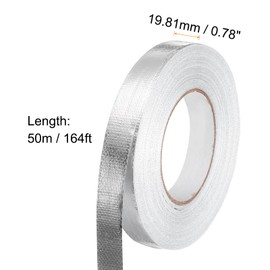 HARFINGTON Heat Shield Tape 0.78" x 164 Ft Waterproof Sunscreen Sound Insulation High-Temperature Resistance Silver Aluminum Tape Thickness for Automotive Repairs