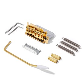 Wilkinson WOV06 2-1/8 inch 2-Point ST Guitar Tremolo Bridge for Modern Strat Electric Guitar (WOV06 Gold)