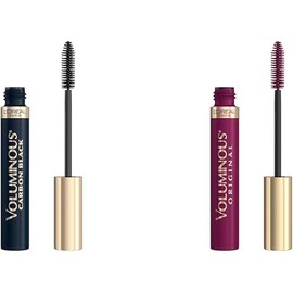 L'Oreal Paris Voluminous Original Volume Building Mascara Bundle, 0.26 Fl Oz, Carbon Black & Deep Burgundy