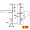 TSS White UPVC Door Handle Pair Set with Offset Lever