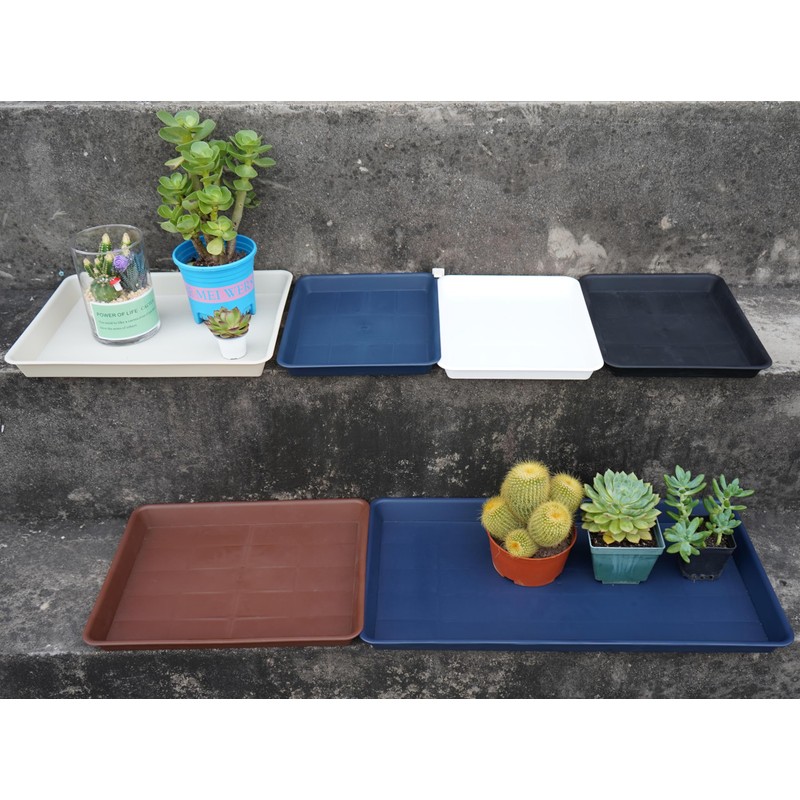 VUWEZ 2 Pack Plant Saucer Tray Rectangular, Plant Growing Nursery