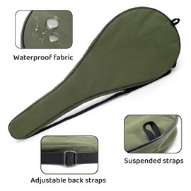 Alephnull Performance Tennis Racket Bag/Cover/Case Lightweight Padded Tennis Bags Padel Racket Bag Badminton & Squash Bags (Army Green, 80CM)
