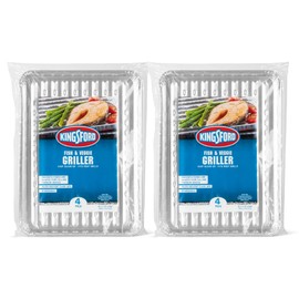Kingsford Heavy Duty Fish and Veggie Aluminum Grill Liners, 8 Count, Silver | No More Food Falling Through Grill Grates | Kingsford Grill Accessories | Non-Stick Disposable Grilling Liners
