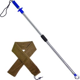 Heavy-Duty Fish Gripper – Extra-Long Stainless Steel Grabber with Non-Slip Handle, Wrist Lanyard & Storage Bag for Secure Fish Handling in Freshwater & Saltwater