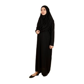 Muslim One-Piece Prayer Dress for Women, Abaya Dress, Islamic Dress, Full Length Hijab, black