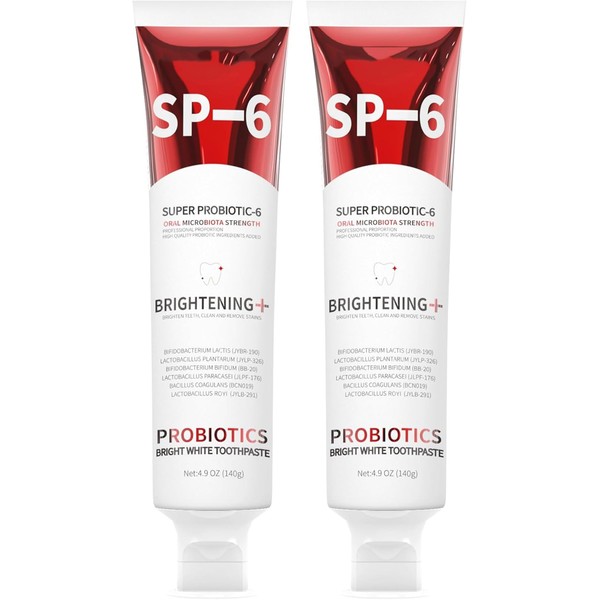 2PCS-SP-6 Whitening Toothpaste, Teeth Whitening, Enamel-Safe, Fluoride-Free, Fresh Mint, Fresh