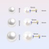 Women's 8MM 10MM 12MM High-Luster Pearl Stud Earrings Set, Flat-back