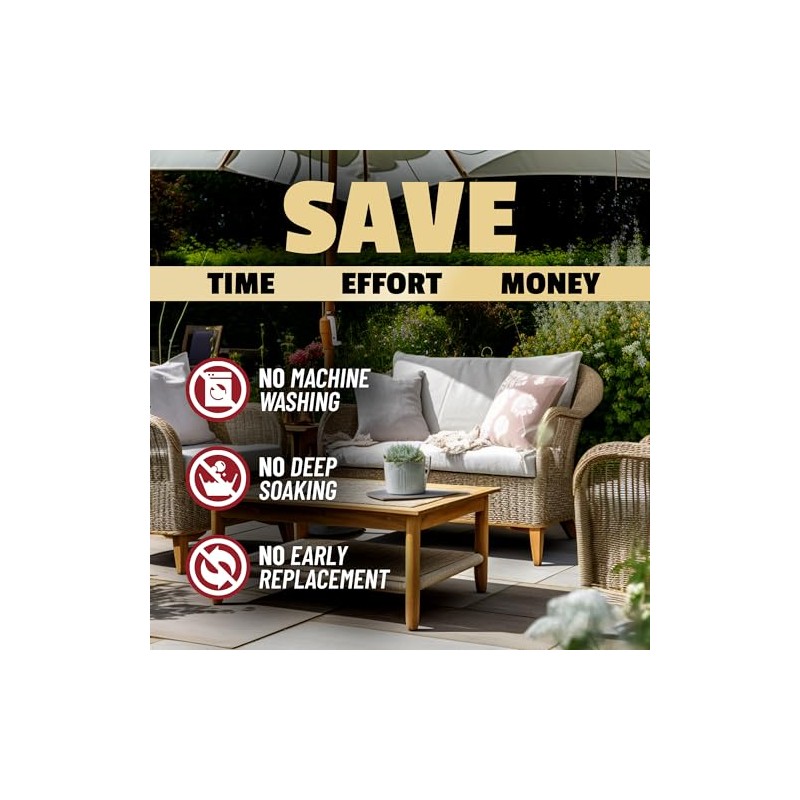 Patio Cushion Cleaner Outdoor Fabric Cleaner - Deep Cleans Dirt,