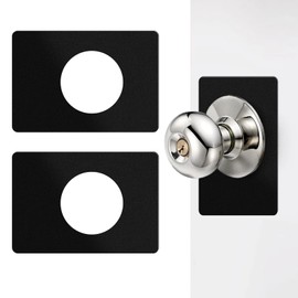 2PCS Matte Black Door Knob/Deadbolt Reinforcement Plate, Door Lock Fixing Plate Doors Handle Fixing Cover Filler Repair Backplate Doors Handle Hole Reinforcer Kit