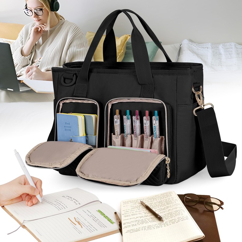 Teamoy Multi Pockets Diary Storage Case, black, Suitcase