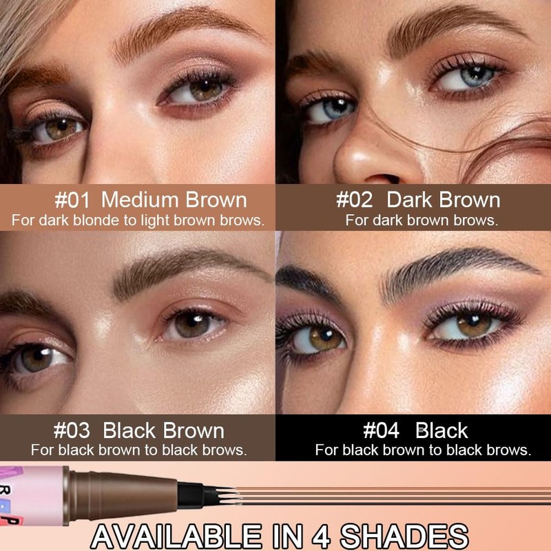 evpct SUAKE 2Pcs Black Brown Magic Microblading Eyebrow Contouring Pen