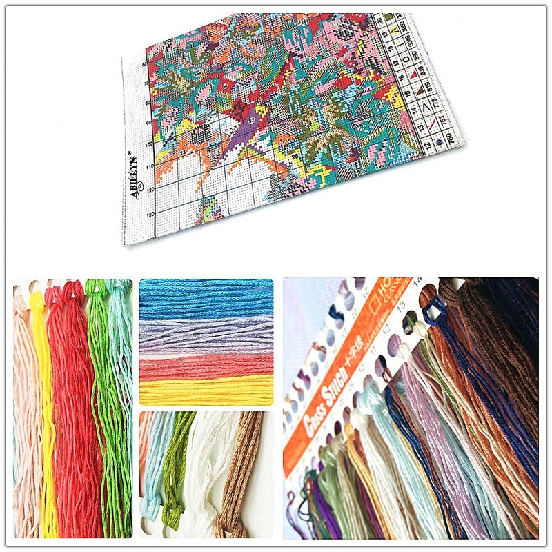 Abillyn Christmas Owl Stamped Pattern Embroidery Cross Stitch Kit Starter