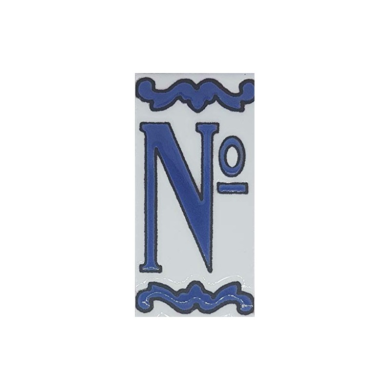 House Numbers Ceramic Tiles, Letters & Frames, Spanish Blue Design,