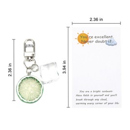 FRULX Colorful Lemon Ice Cube Keyring, Unisex Gift Idea for Birthday, Gifts for Women, Mum, Sister, Boyfriend, Friends, Modern Design, Bag Charm, Ideal for Couples, Travel and More