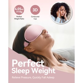 FACEMOON Sleep Mask for Women Men - 3D Contoured Cup, Weighted Sleep Mask, Light Blocking, FACEMOON Eye Mask for Sleeping, Soft Memory Foam, Night Shift Nurse, Travel, and Long Flight Essentials(Pink)