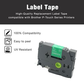 BROVACS 1 x White on Green Laminated Label Tape Compatible with Brother P-Touch Label Printers TZ 715 TZe 715 6mm OPA4715