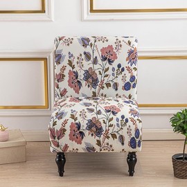 BSYMDH Armless Accent Chair Cover - Soft Printed Slipcover for Living Dining Room Slipper Chairs, 06