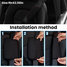 XINLIYA Car Seat Belt Pads Cover, 2 Pack Leather Mesh Universal Seatbelt Shoulder Strap Protector, Soft Harness Pad Safety Belt Cover for Comfortable Driving, Car Interior Accessories (Black)