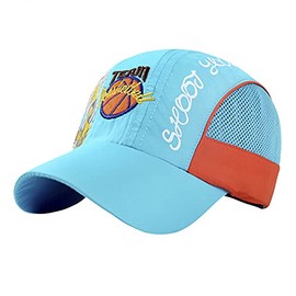 Children's Baseball Cap Peaked Cap Quick-Drying Mesh Cap Baseball Cap Sun Hat Boys Girls Basketball Sports Cap Adjustable Baseball Cap Embroidered Summer Hat, blue