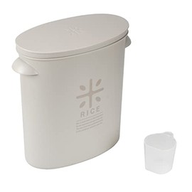 Liberty Corporation LD-244 Style Storage Rice Container, Rice Container, 11.0 lbs (5 kg), Per Bag, Rice Stocker, Warm Gray