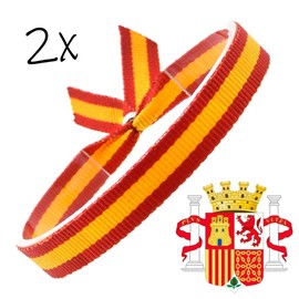 BDM Spanish Flag Fabric Bracelet for Men and Women with Adjustable Clasp Car Charm Bag Backpack ... DE10mm, Fabric