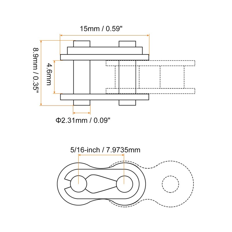 sourcing map 6Pcs Chain Master Connector Link Roller, 5/16" Pitch