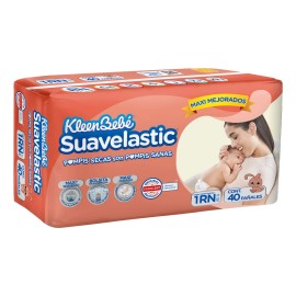 Pañales Kleenbebé Suavelastic Etapa 1 Unisex 40 Piezas