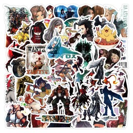 60 Pieces Final Fantasy Stickers Car Laptop Phone Guitar Skateboard Motorcycle Bicycle Games Stickers Set Vinyl Waterproof Aesthetic Stickers for Teenagers Children Adults