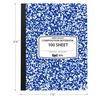 EPI Wide Ruled Marble Composition Notebook, Blue, 100 Sheet, 4-Pack