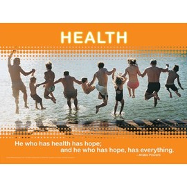 Health and Happiness Motivational Inspirational Poster Series - 6 in Set, Laminated. Includes: Exercise, Happiness, Habits, Determination, Health, Joy.