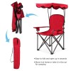 Portable Folding Beach Canopy Chair with Cup Holders for Beach