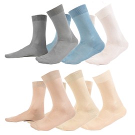 Ciocca Short Socks 100% Filo Scozia Smooth - 6 Pairs, Light Assortment - 6 Pairs