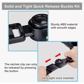 iGuerburn Motorcycle Helmet Quick Release Buckle Kit- For D-Ring Half Helmets
