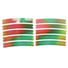 INFINAUTO 20Pcs Wheel Rim Stickers Arc-Shape Car Wheel Rim Tapes Decoration Stickers for 14"-22" Rim Assorted Color Green PET