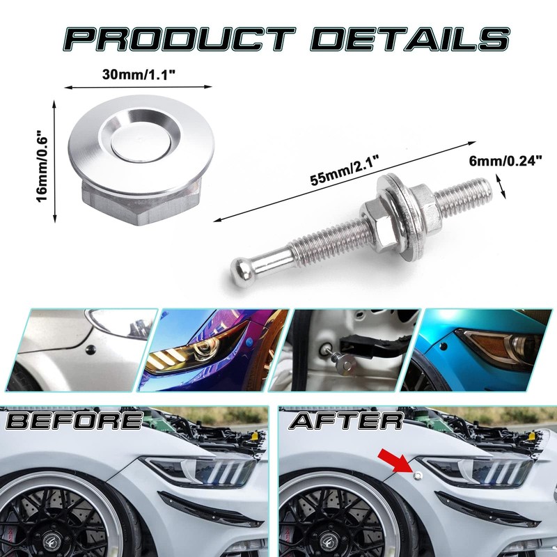 Xotic Tech Bumper Hood Lock Lid Kit Push Button Quick