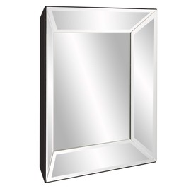 Howard Elliott Vogue Inward Rectangular Hanging Wall Mirror, Large Silver Decorative Wall Mounted Vanity Mirror with Glass Frame for Bedroom, Living Room & Entryway, 24 x 24 Inch