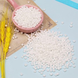 Bala&Fillic Bala&Fillic White Color 4mm Seed Beads About 1200pcs/100Grams in Bag, 6/0 Glass Craft Beads for Making Bracelet and Necklace (White)