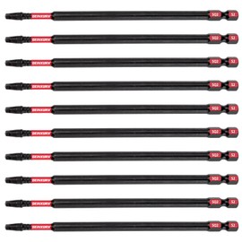 GEINXURN Impact Tough #2 Square 6 in. Screwdriver Bits Set,10Pack SQ2 Power Driver Bits Long Impact Bit