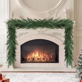 6 FT Real Touch Norfolk Pine Garland Winter Xmas Decoration, Green Artificial Christmas Garlands for Holiday Mantle Fireplace Table Indoor Outdoor Home Decor(Green)