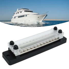 DC 12‑48V Power Distribution Terminal Block Busbar Junction Block 28 Terminals Suitable for Car RV Ship Yacht Pickup Truck Power System