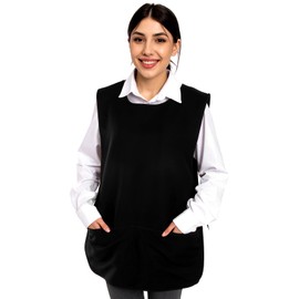 YBEATY Unisex Cobbler Apron with 3 Pockets Vest Waterproof Art Smock Aprons Black for Painting Cleaning Artiest Apron Work kitchen Women Men (Black)