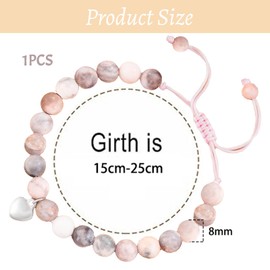 Mezrkuwr Pink Natural Stone Bracelet, Jewellery Card, Birthday Gifts for Girls, Girls Birthday Gifts for Daughter, Gifts for Best Friends, Best Friend