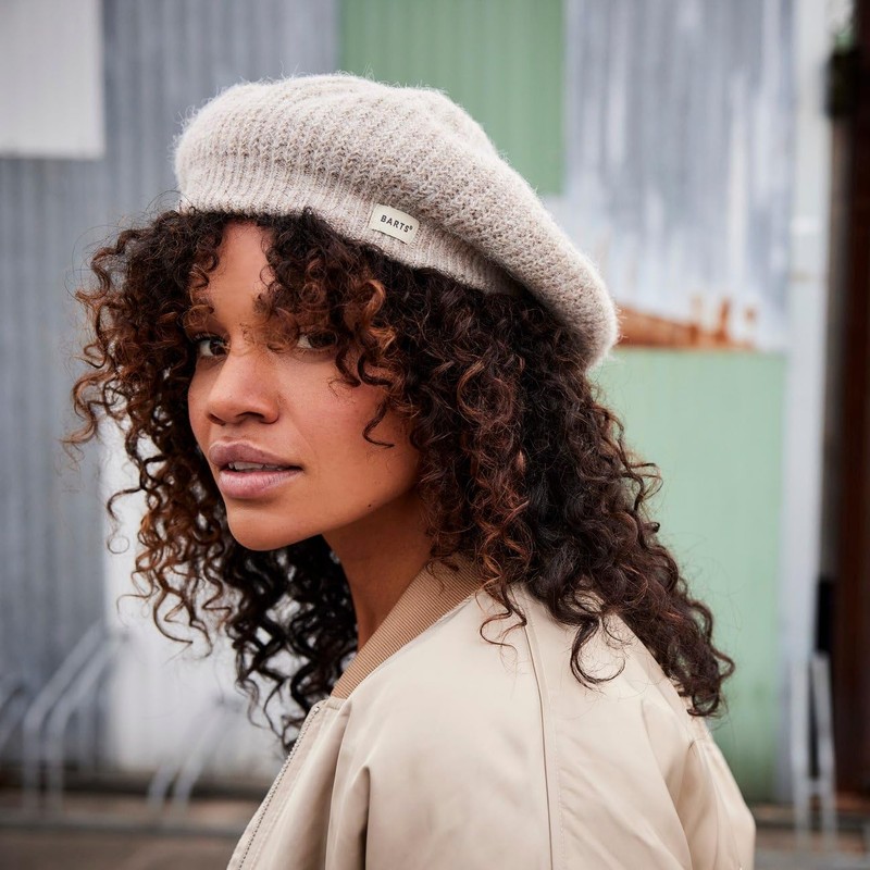 Barts Inaru Beret Knitted Beret Hat, lightgrey